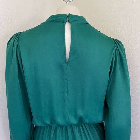 ZARA Mock Neck Satin Effect Mini Dress Wrap skirt SZ M fits like a S/M - Picture 9 of 11